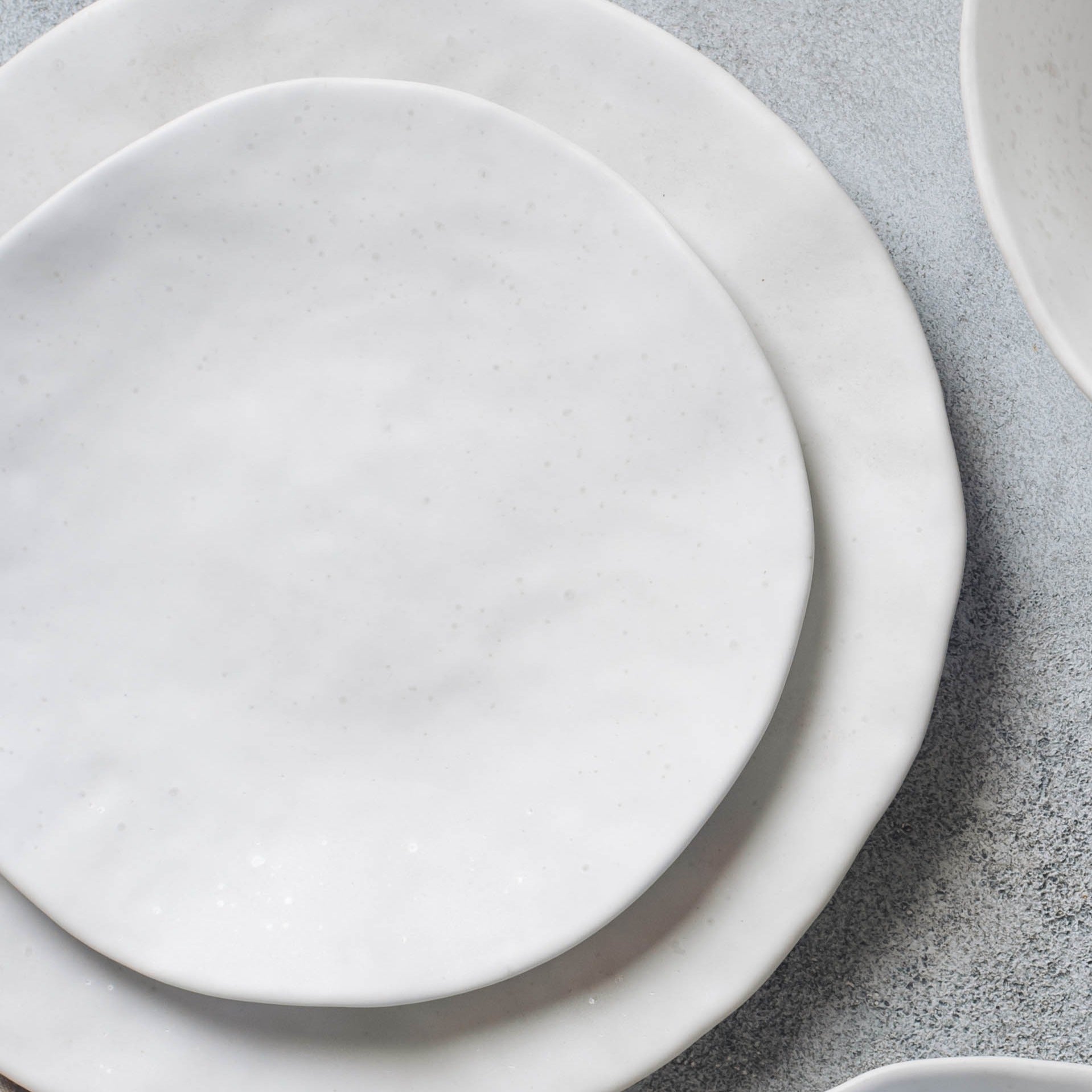 Nature Plates Set, White Salad Plate
