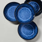 Handmade ceramics stoneware reactive glaze made in Portugal blue pasta plate