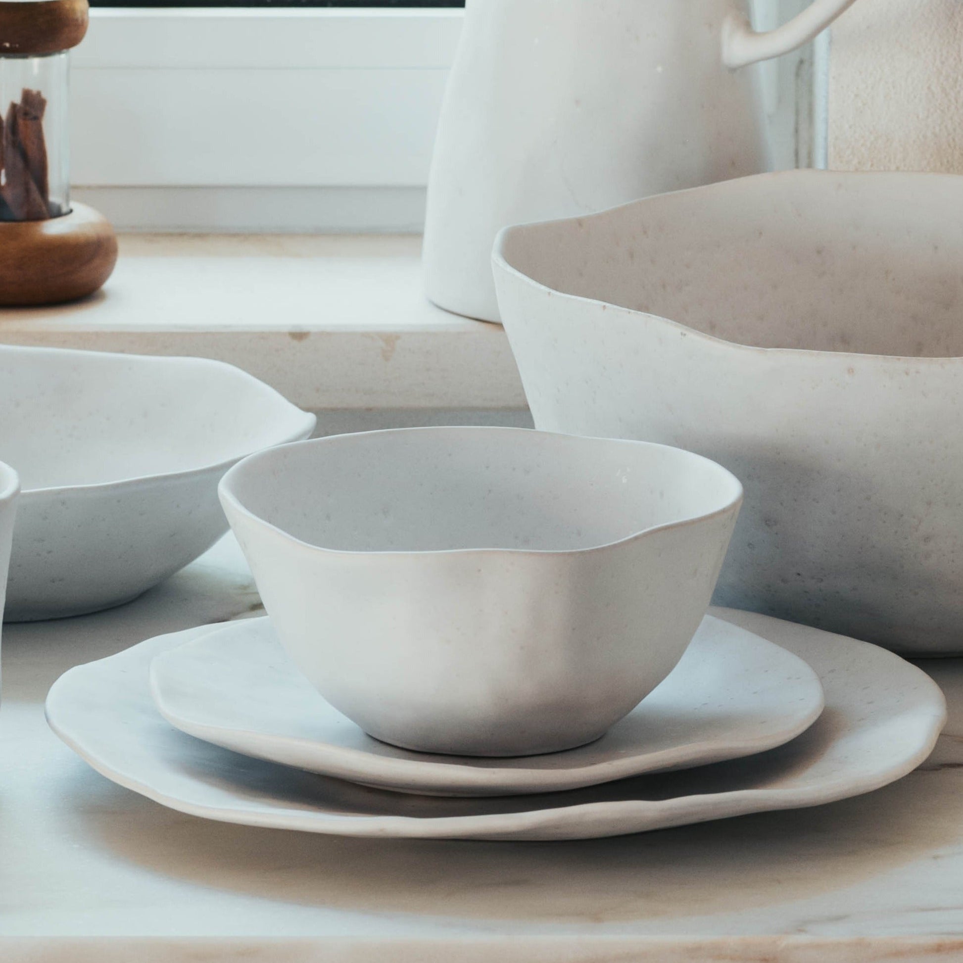 White Ceramic Plate | Shape White Set | Eggbackhome