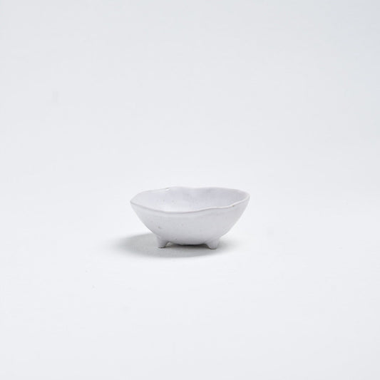 Nature Shape White mini Footed Bowl - set with 4